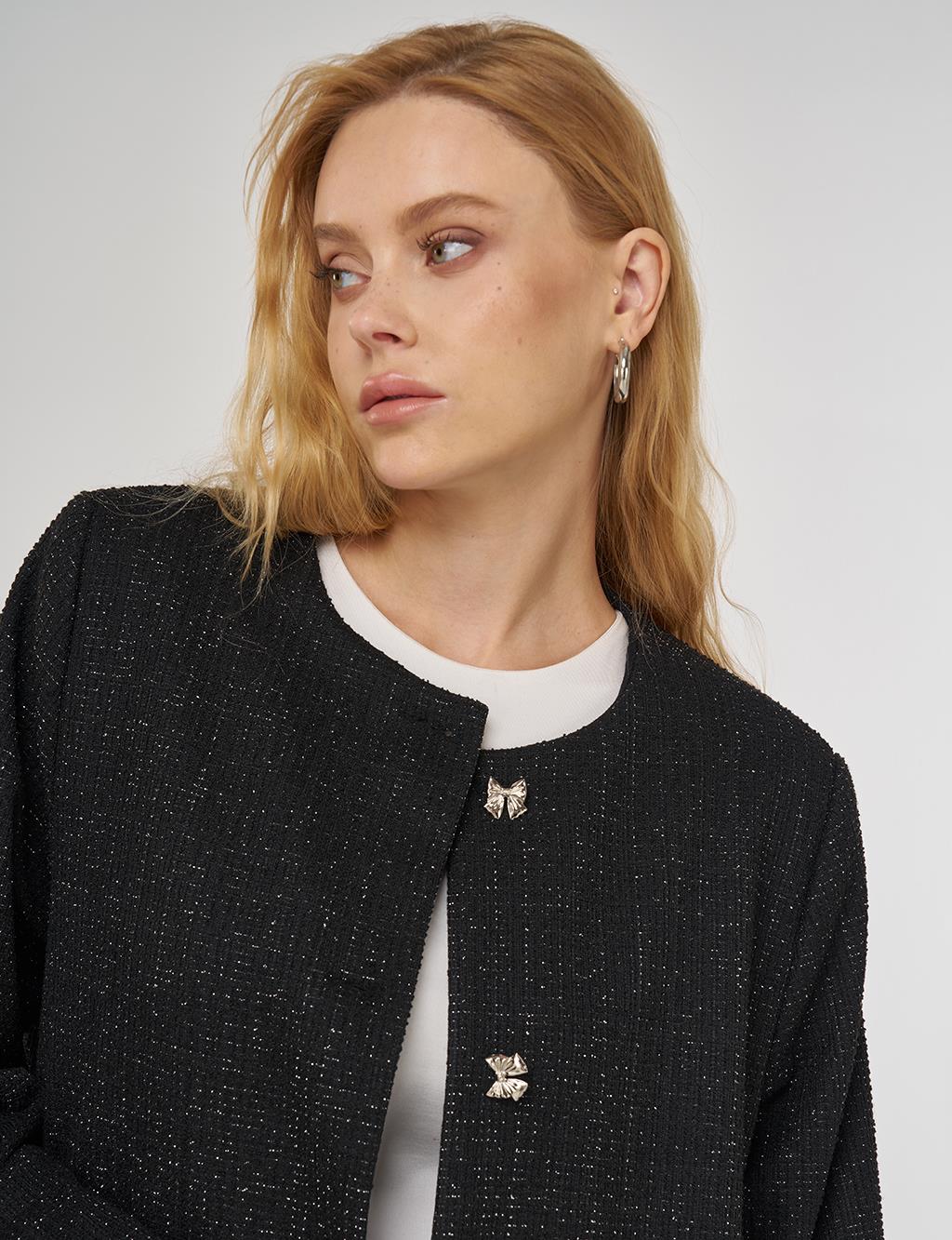 Button-Detailed Jacket Black