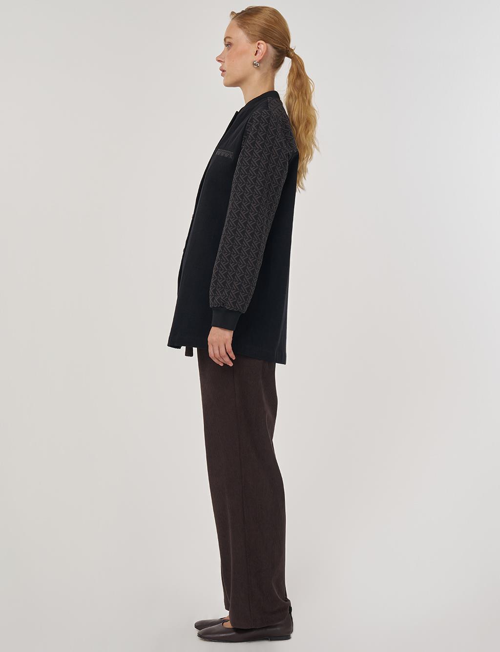 Monogrammed Collar Jacket Coffee