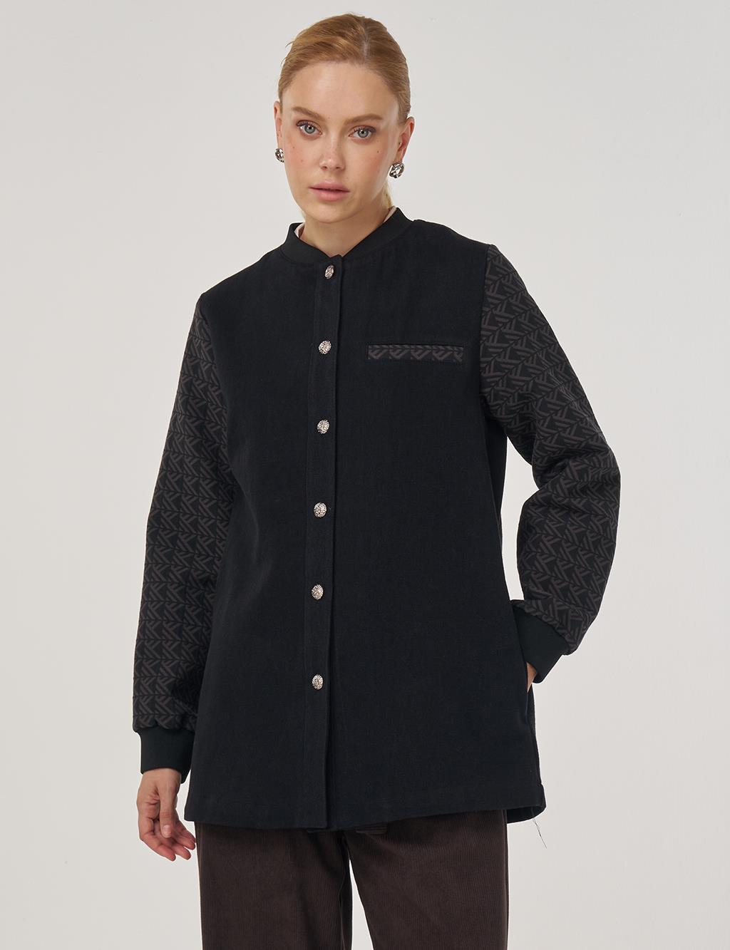 Monogrammed Collar Jacket Coffee