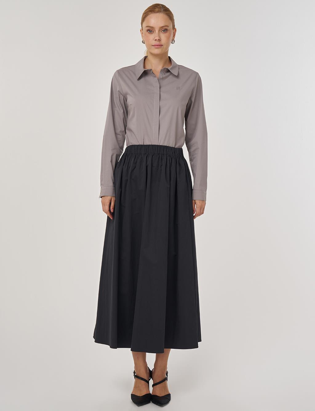 Pocket-Detailed A-Line Skirt Black