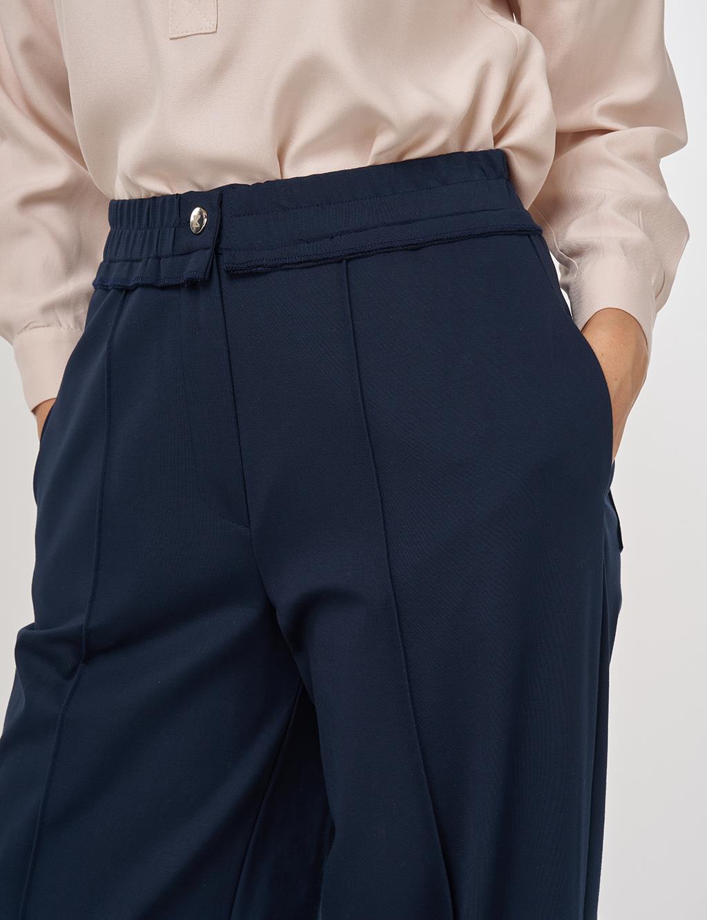 Relaxed-Fit Rayon Pants Dark Navy