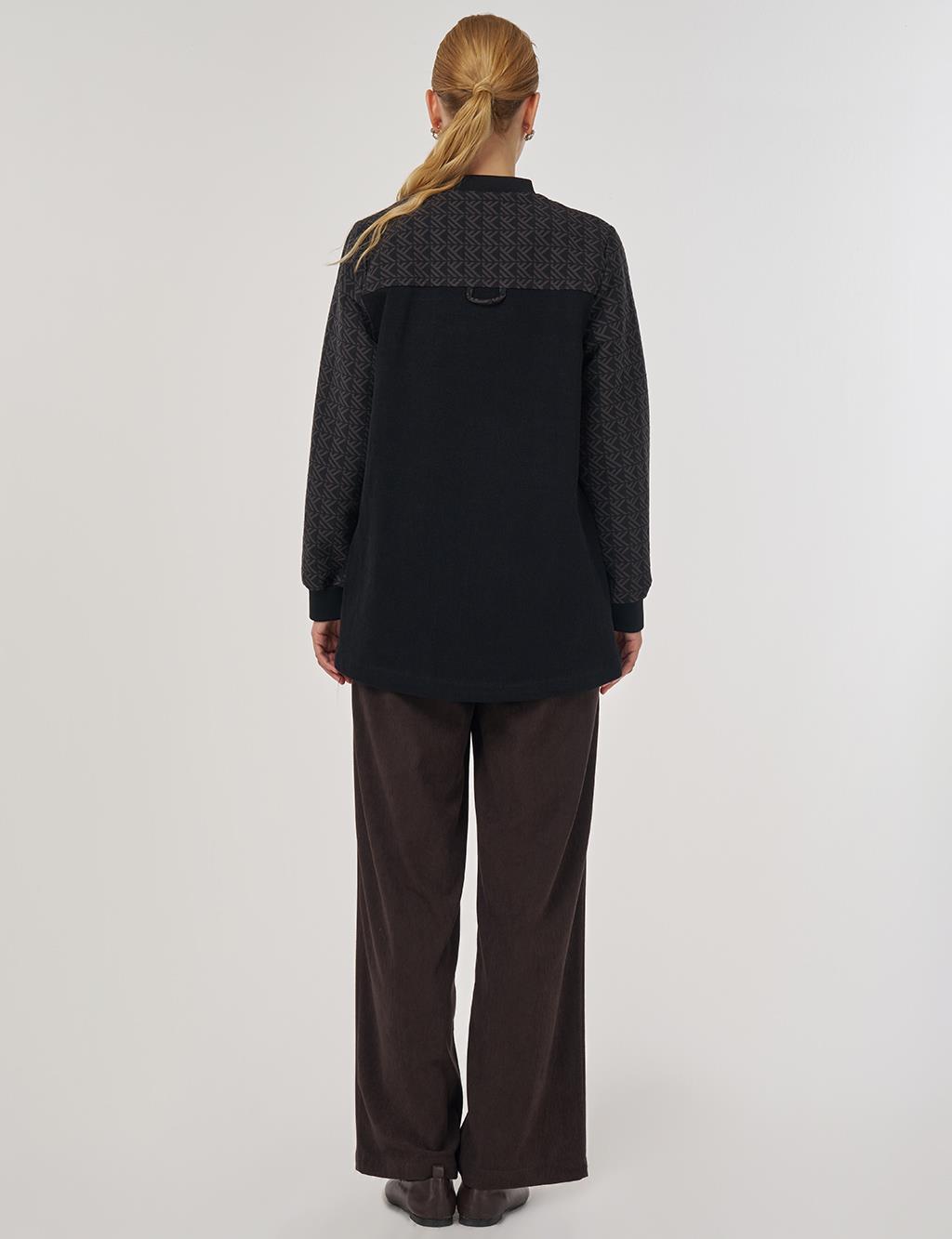 Monogrammed Collar Jacket Coffee