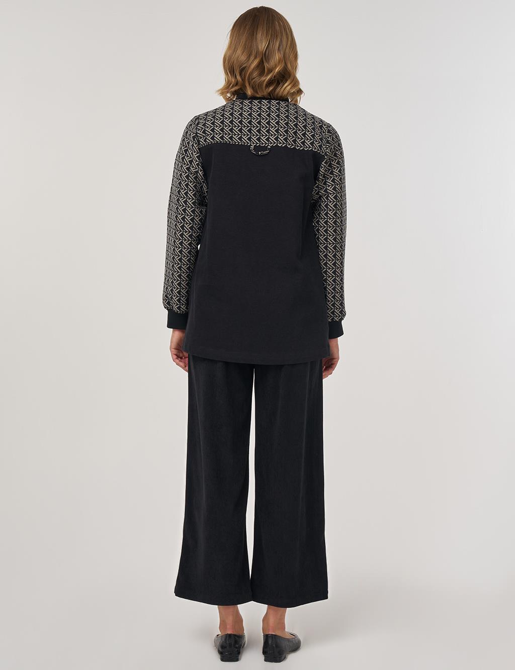 Monogrammed Collar Jacket Black