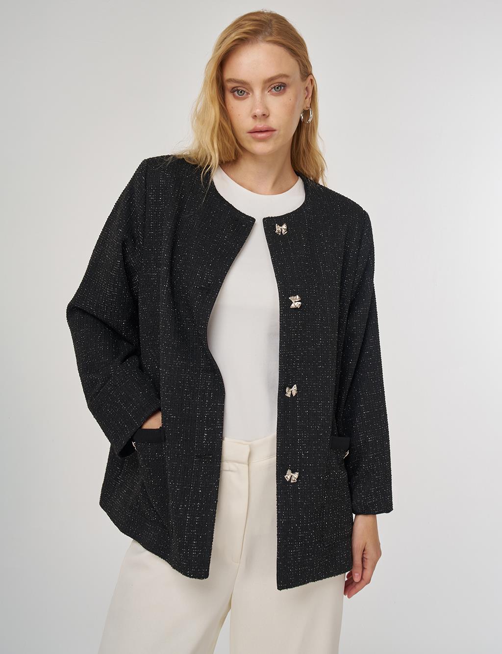 Button-Detailed Jacket Black