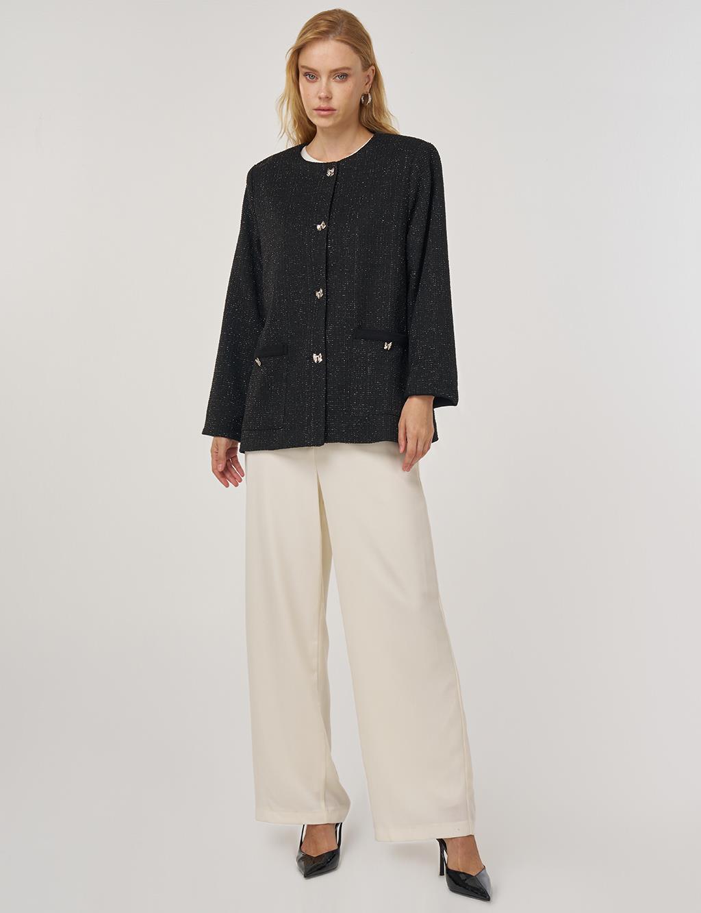 Button-Detailed Jacket Black