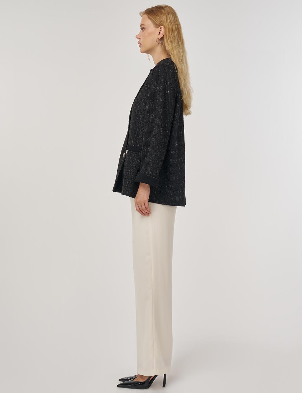 Button-Detailed Jacket Black