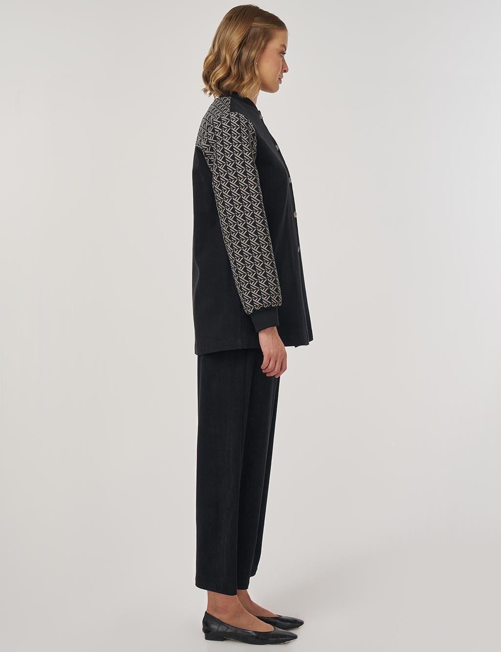 Monogrammed Collar Jacket Black