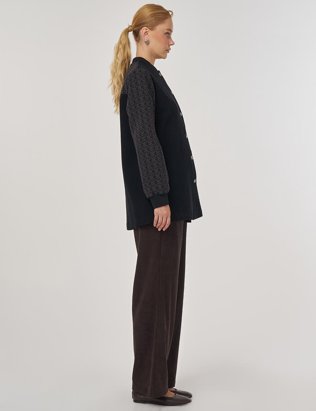 Monogrammed Collar Jacket Coffee