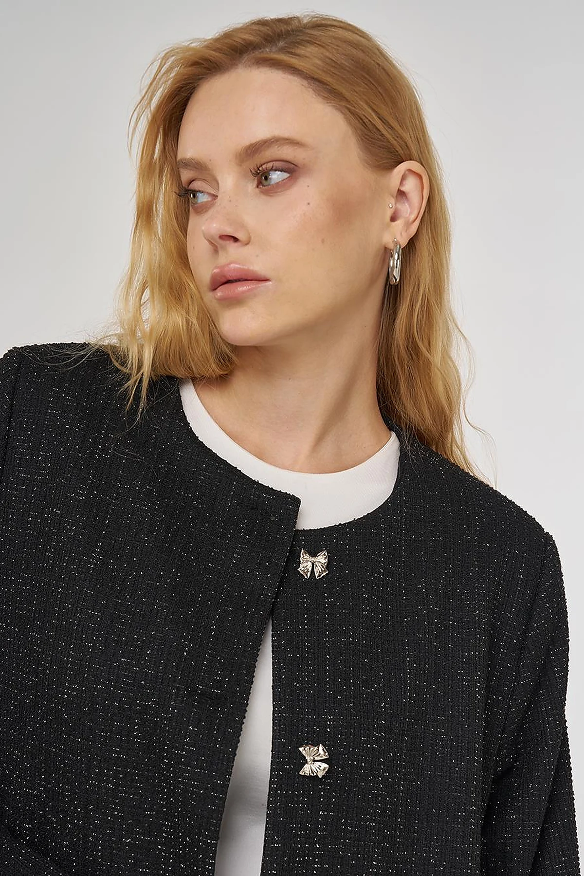 Button-Detailed Jacket Black