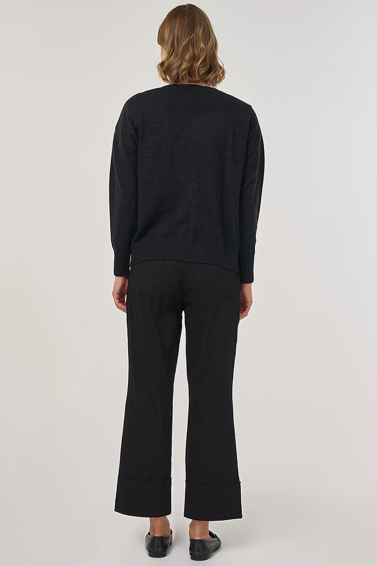 Zippered Knit Cardigan Anthracite