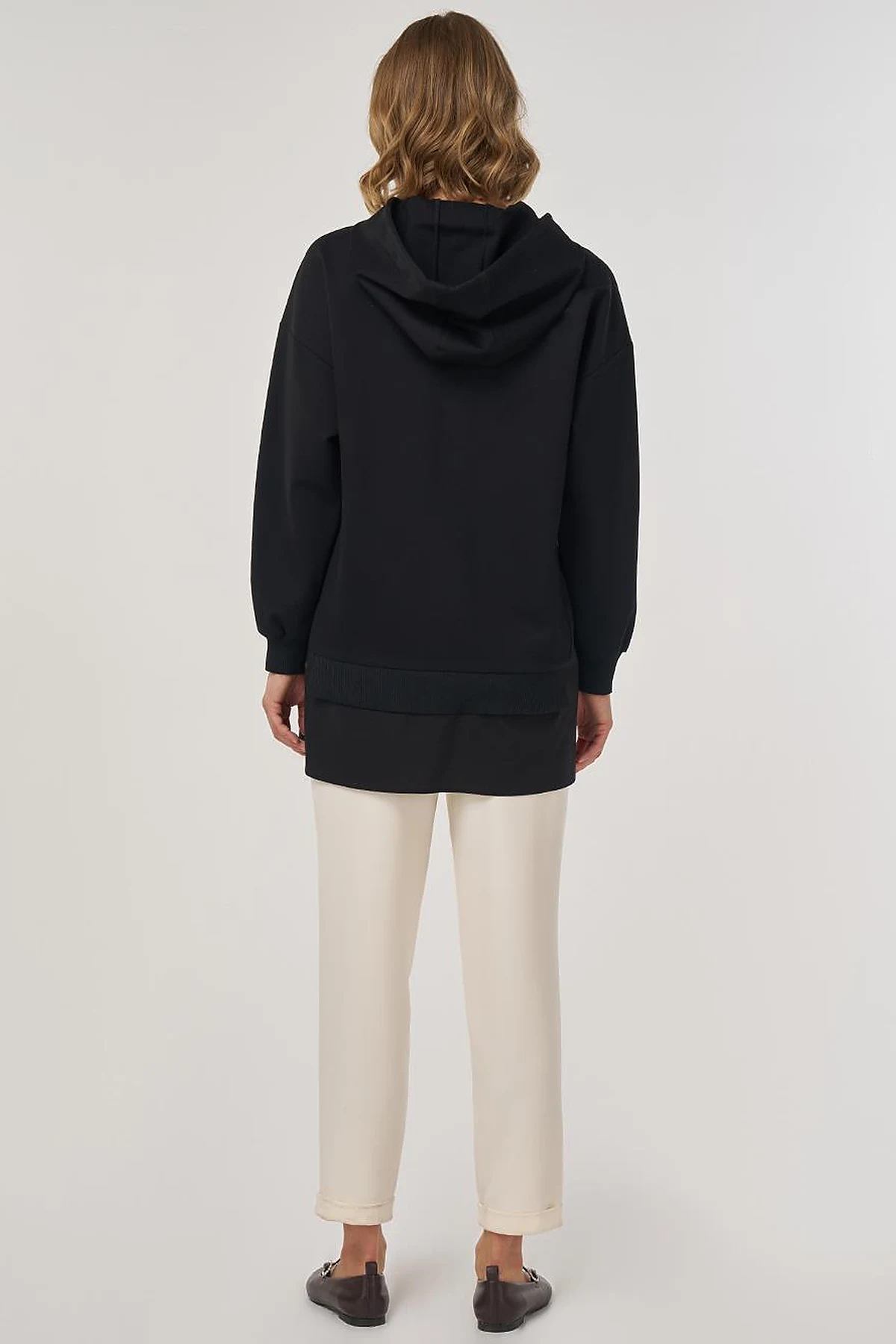 Hotfix Printed Rayon Sweatshirt in Black