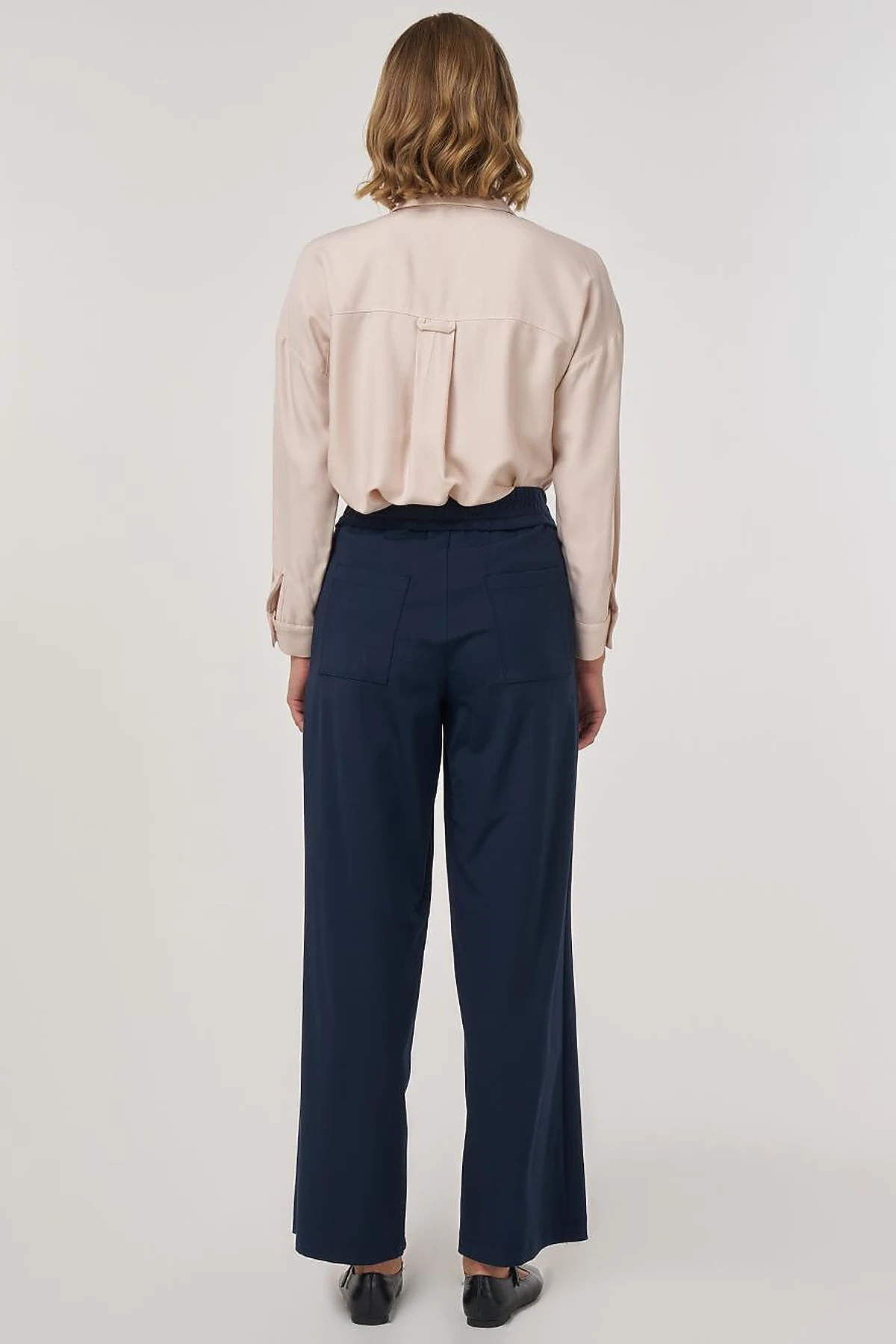 Relaxed-Fit Rayon Pants Dark Navy