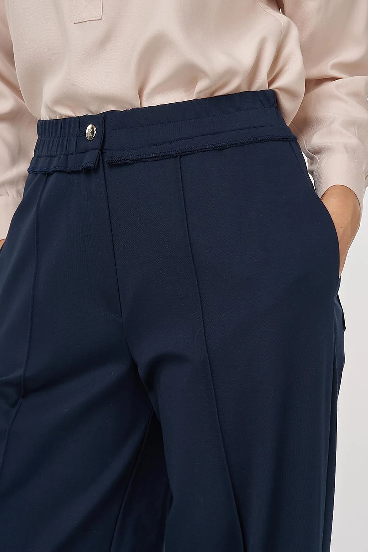 Relaxed-Fit Rayon Pants Dark Navy