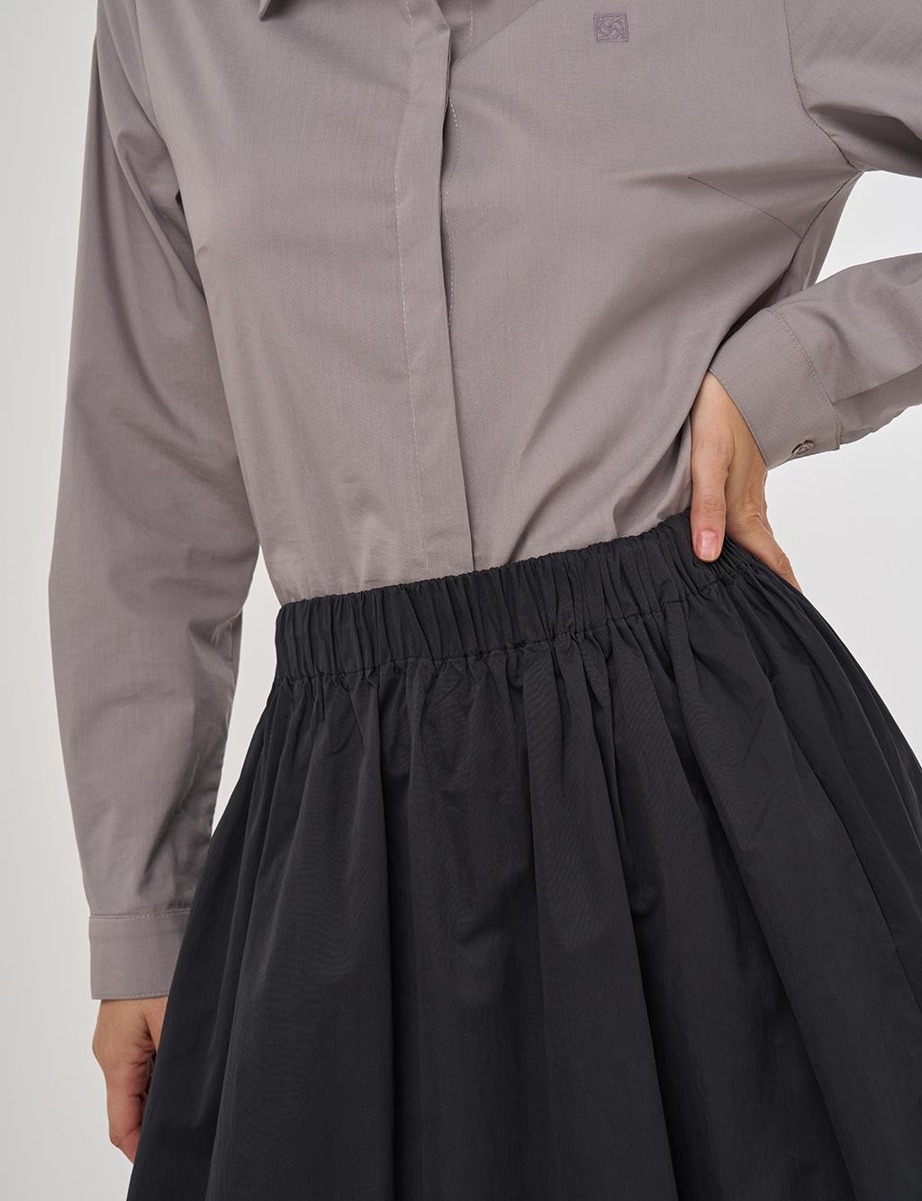 Pocket-Detailed A-Line Skirt Black
