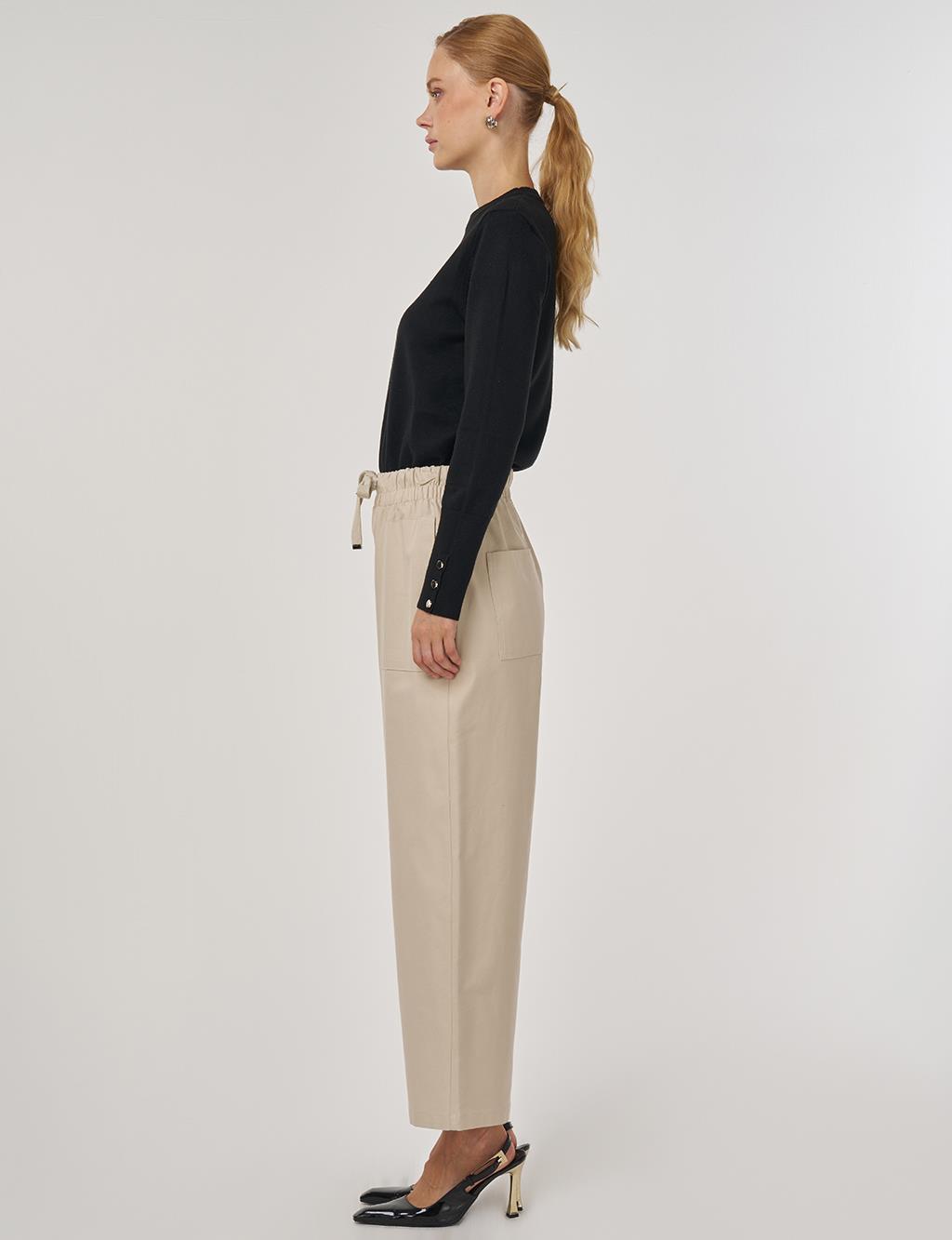 Torba Cepli Rahat Kesim Pantolon Bej