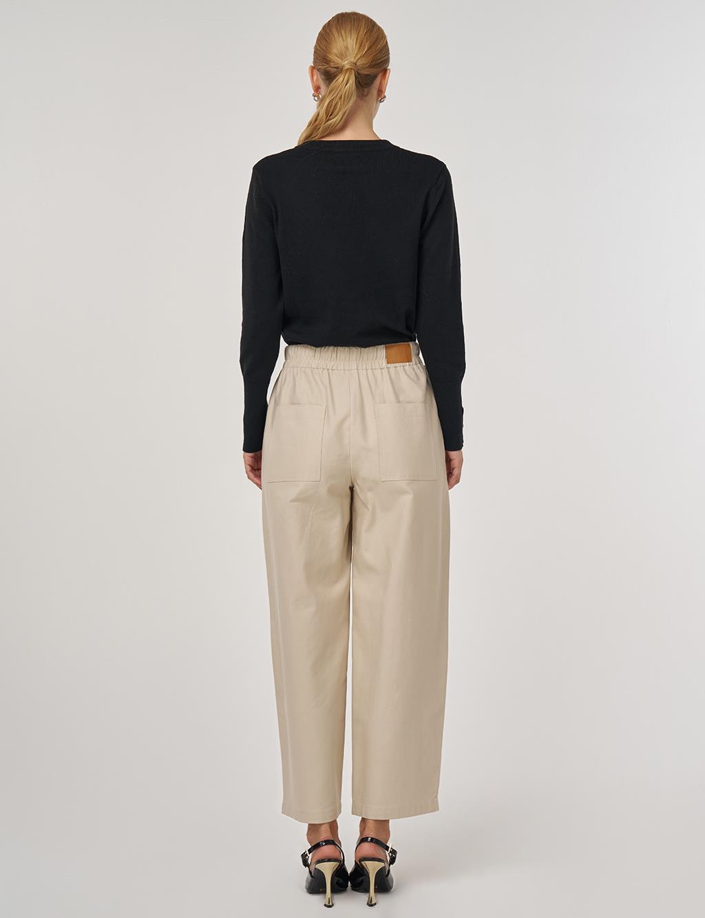 Torba Cepli Rahat Kesim Pantolon Bej