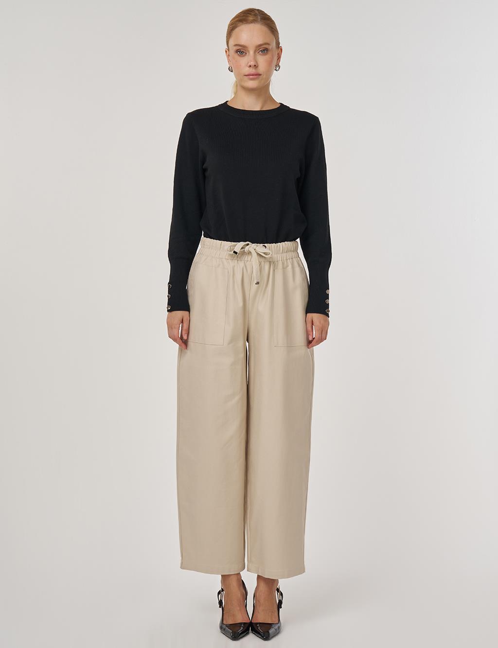 Torba Cepli Rahat Kesim Pantolon Bej