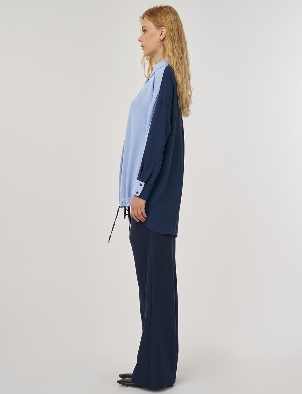 Garnished Relaxed-Fit Tunic Aviator Blue