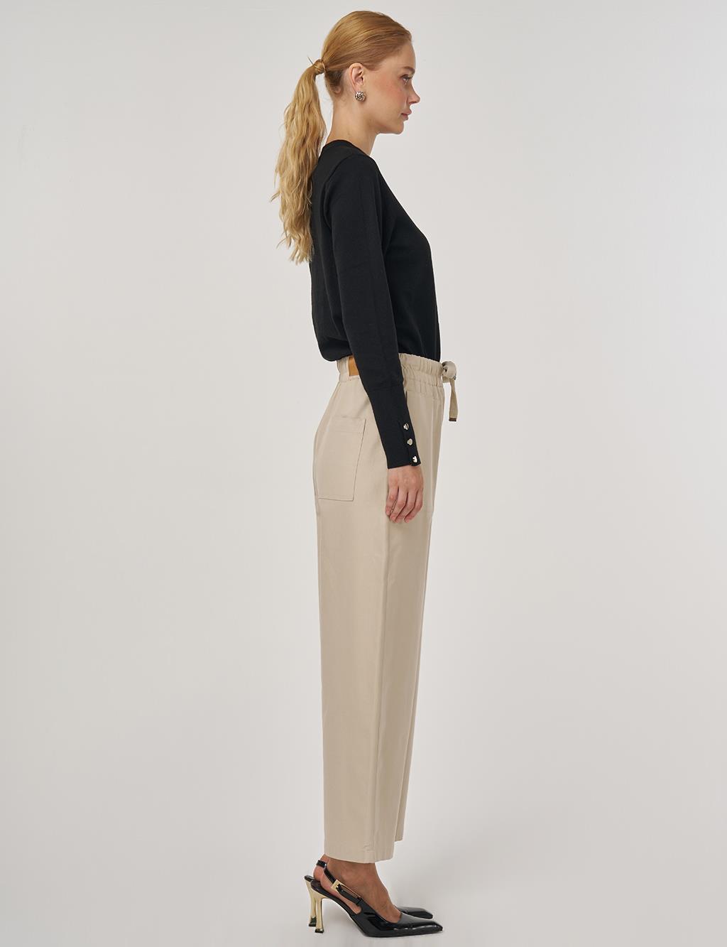 Torba Cepli Rahat Kesim Pantolon Bej