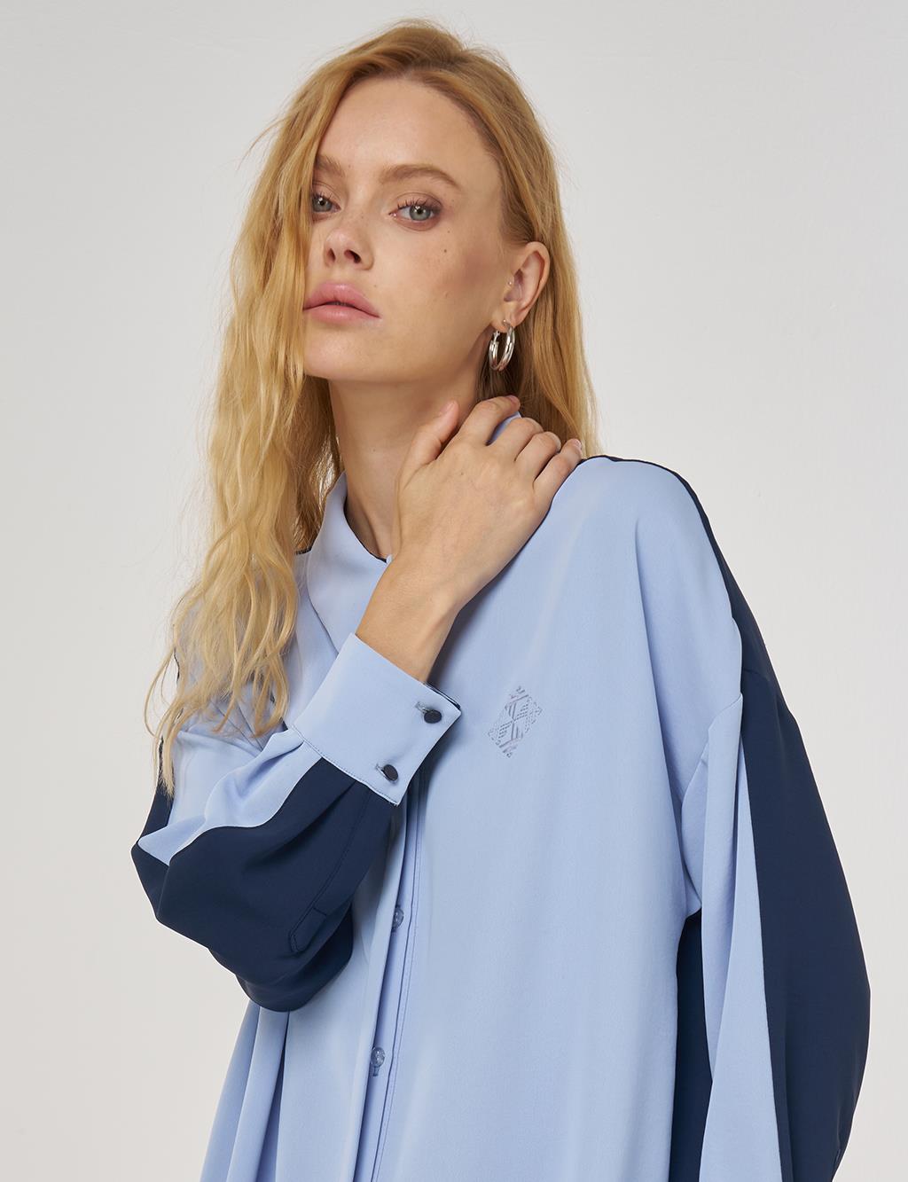 Garnished Relaxed-Fit Tunic Aviator Blue