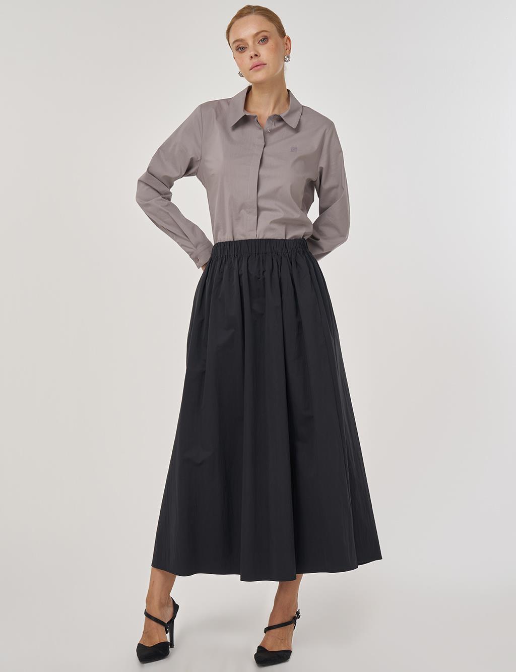 Pocket-Detailed A-Line Skirt Black