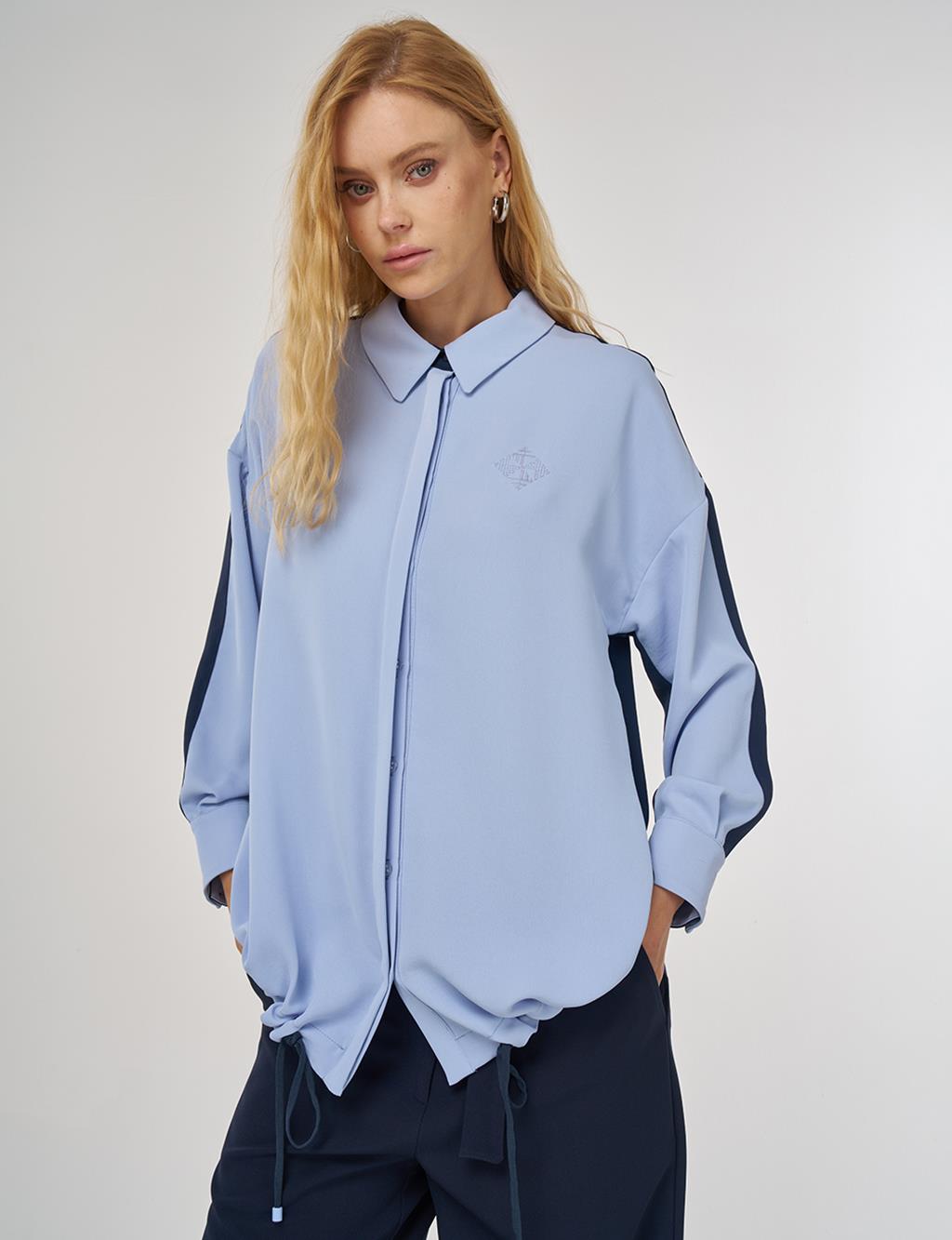 Garnished Relaxed-Fit Tunic Aviator Blue