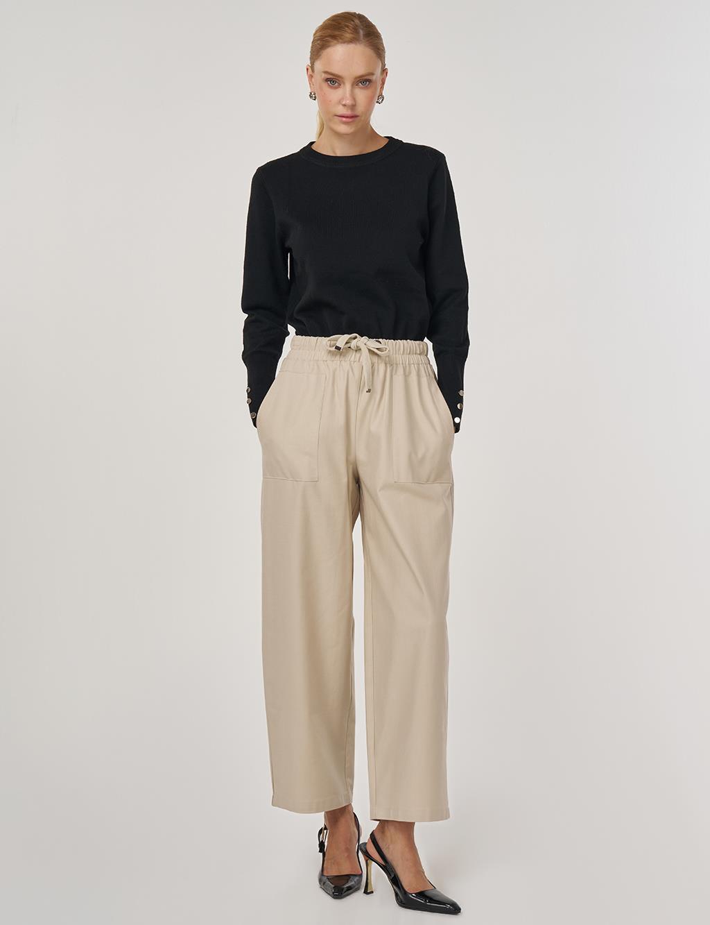 Torba Cepli Rahat Kesim Pantolon Bej