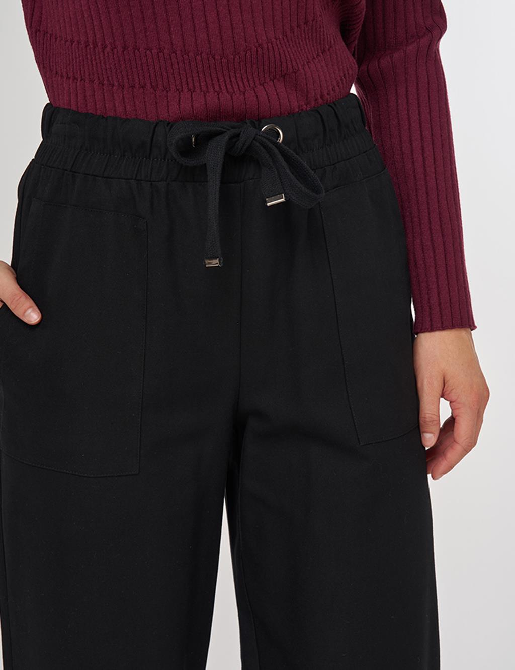 Torba Cepli Rahat Kesim Pantolon Siyah