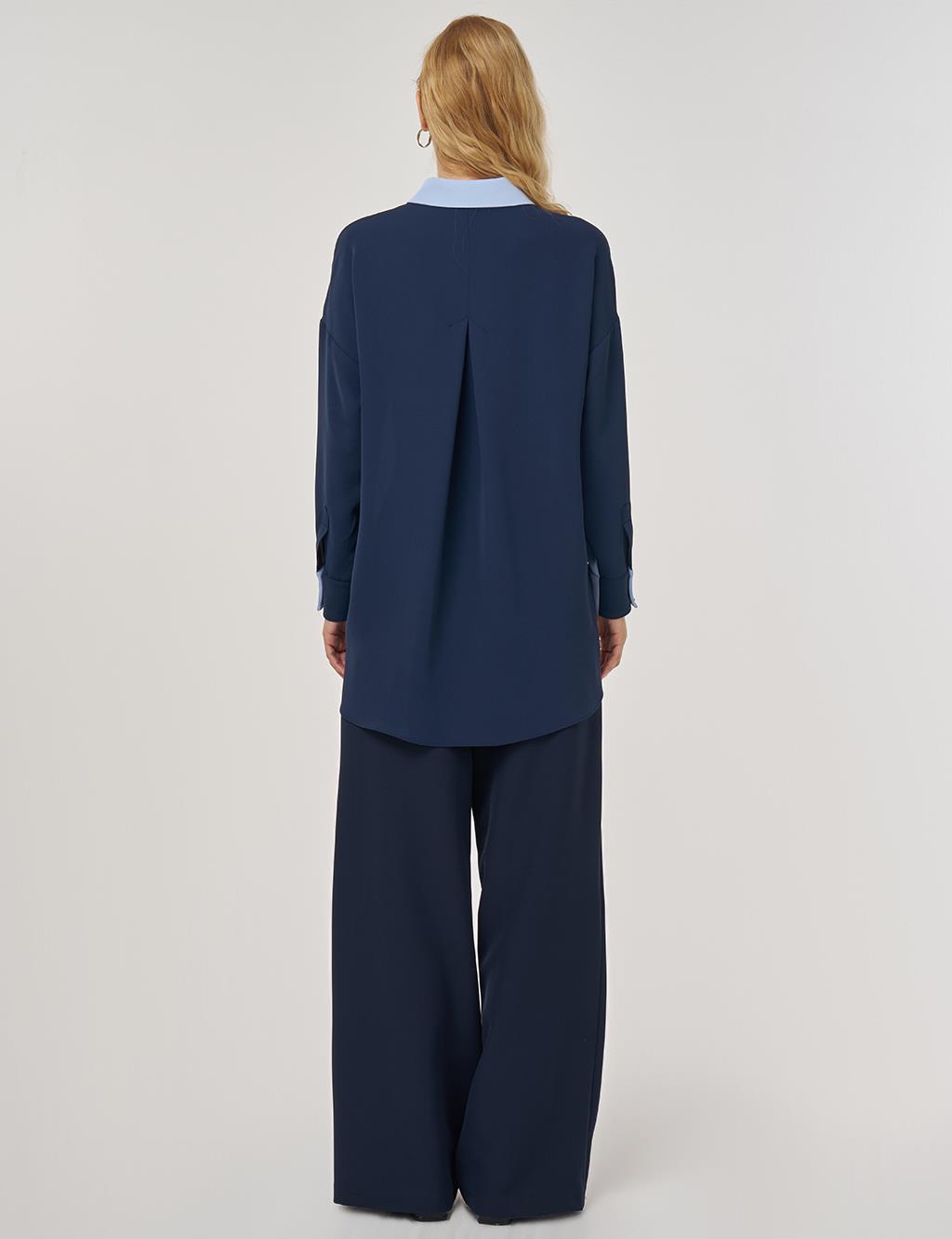 Garnished Relaxed-Fit Tunic Aviator Blue