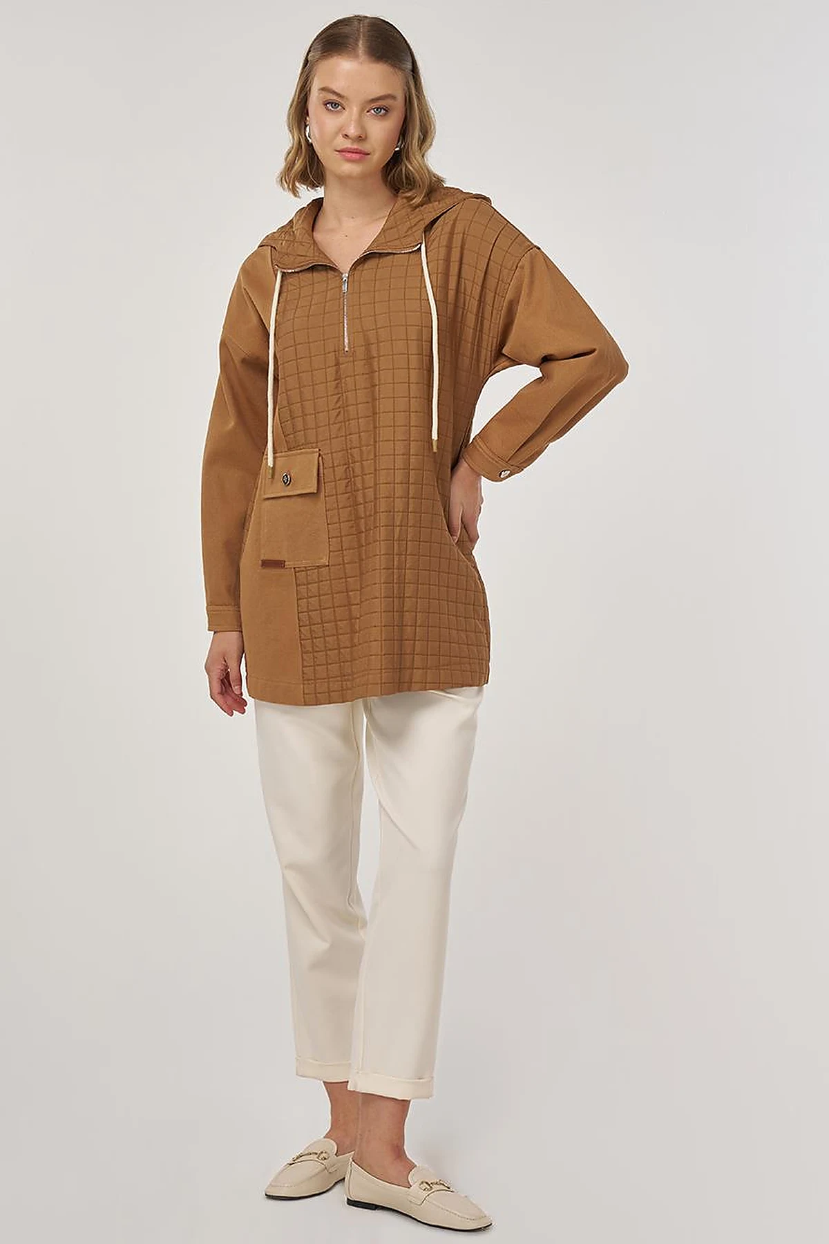 Pocket-Detailed Sweatshirt Tobacco