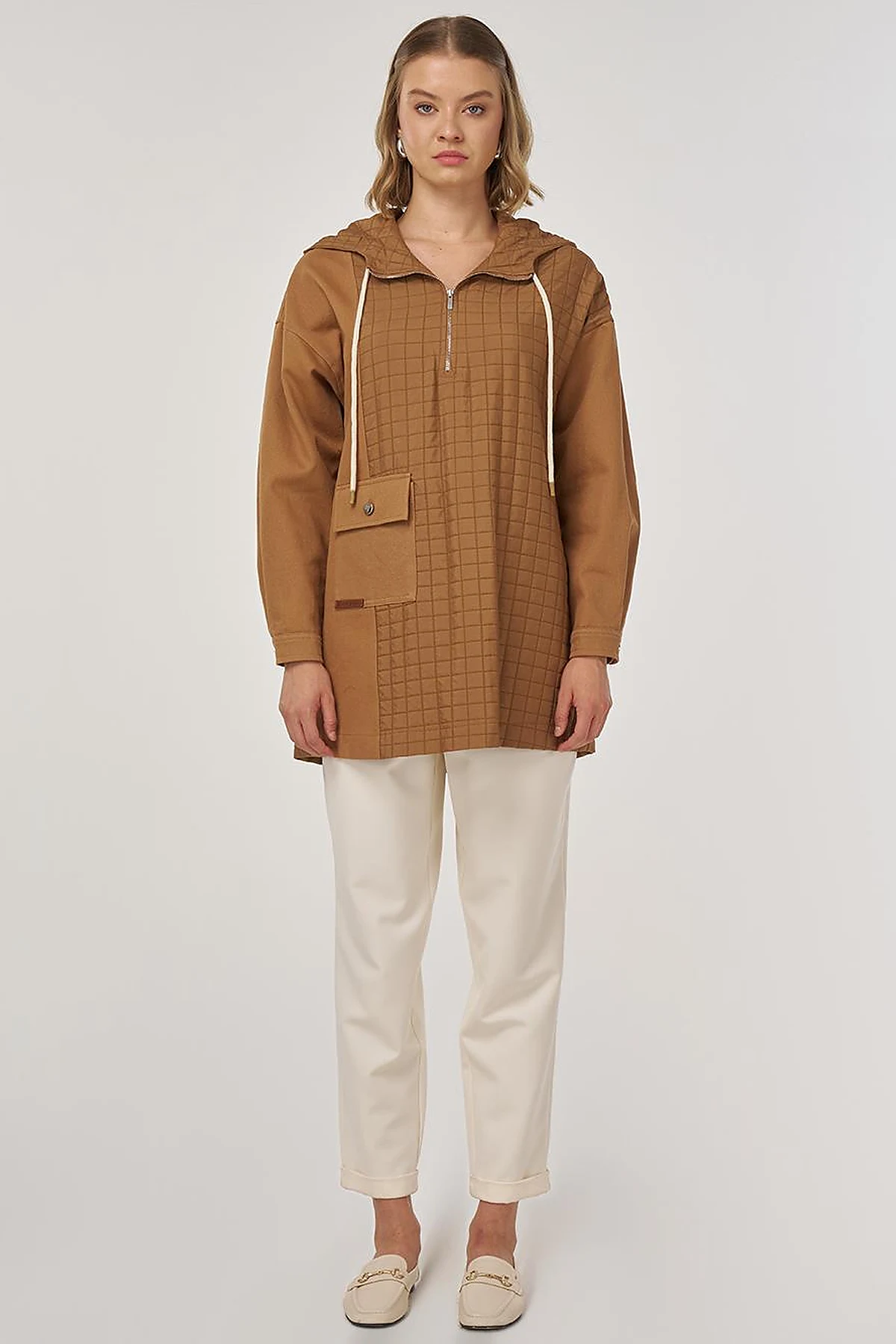 Pocket-Detailed Sweatshirt Tobacco