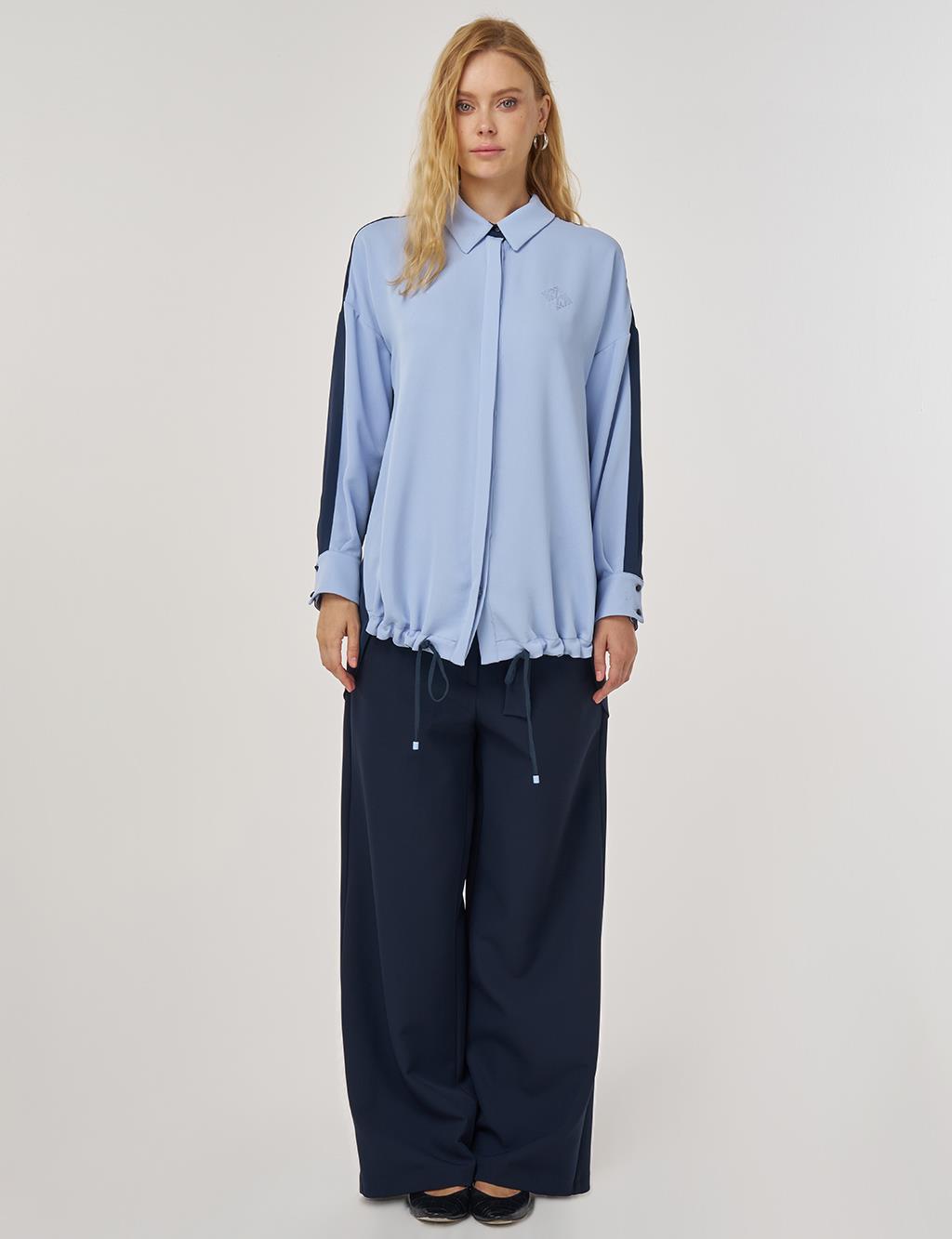 Garnished Relaxed-Fit Tunic Aviator Blue