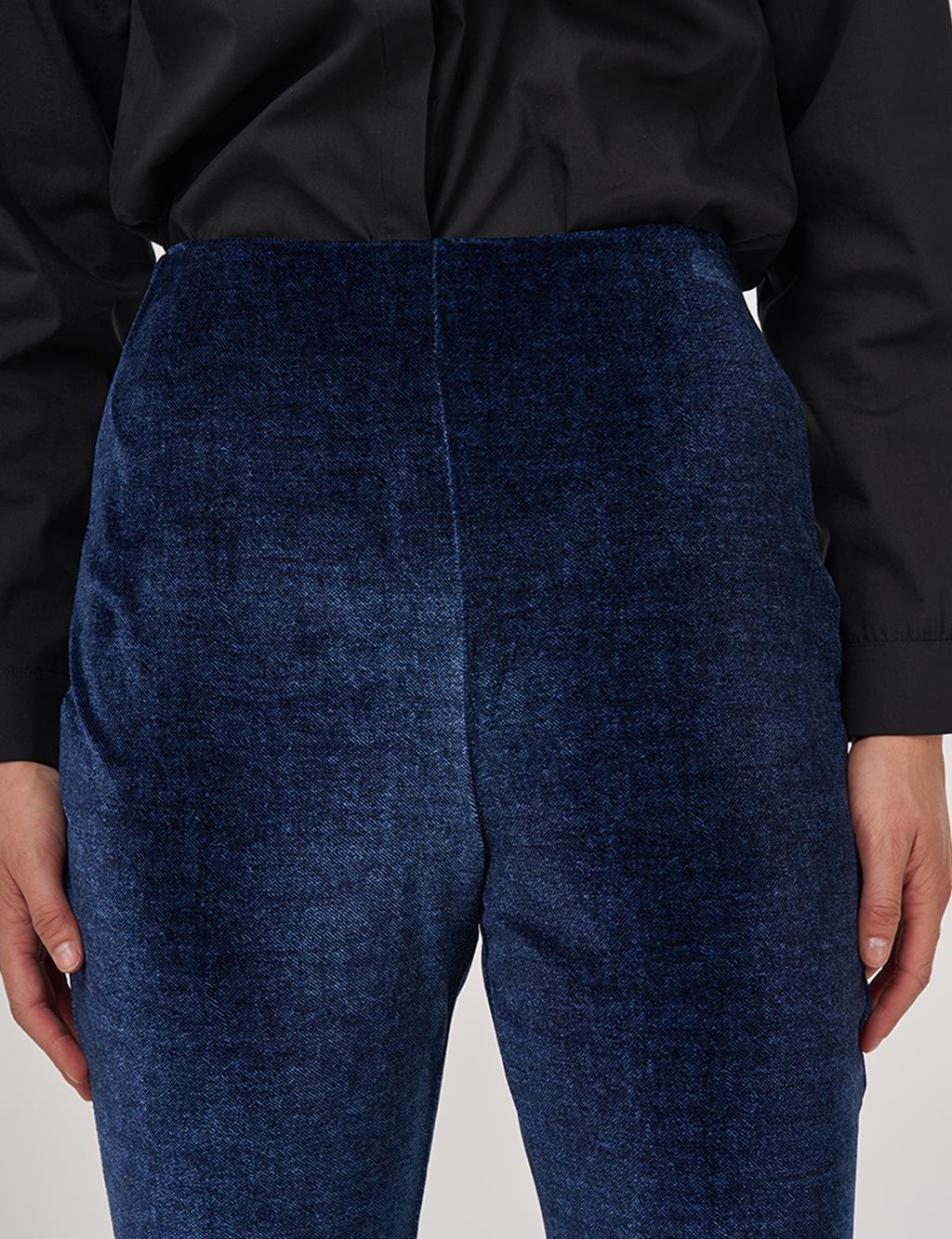 Flared Velvet Pants Navy
