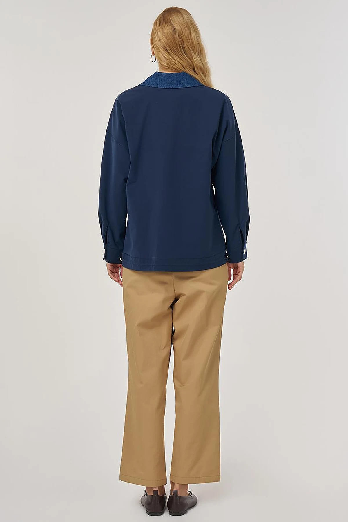 Embroidered Short Jacket – Dark Navy 