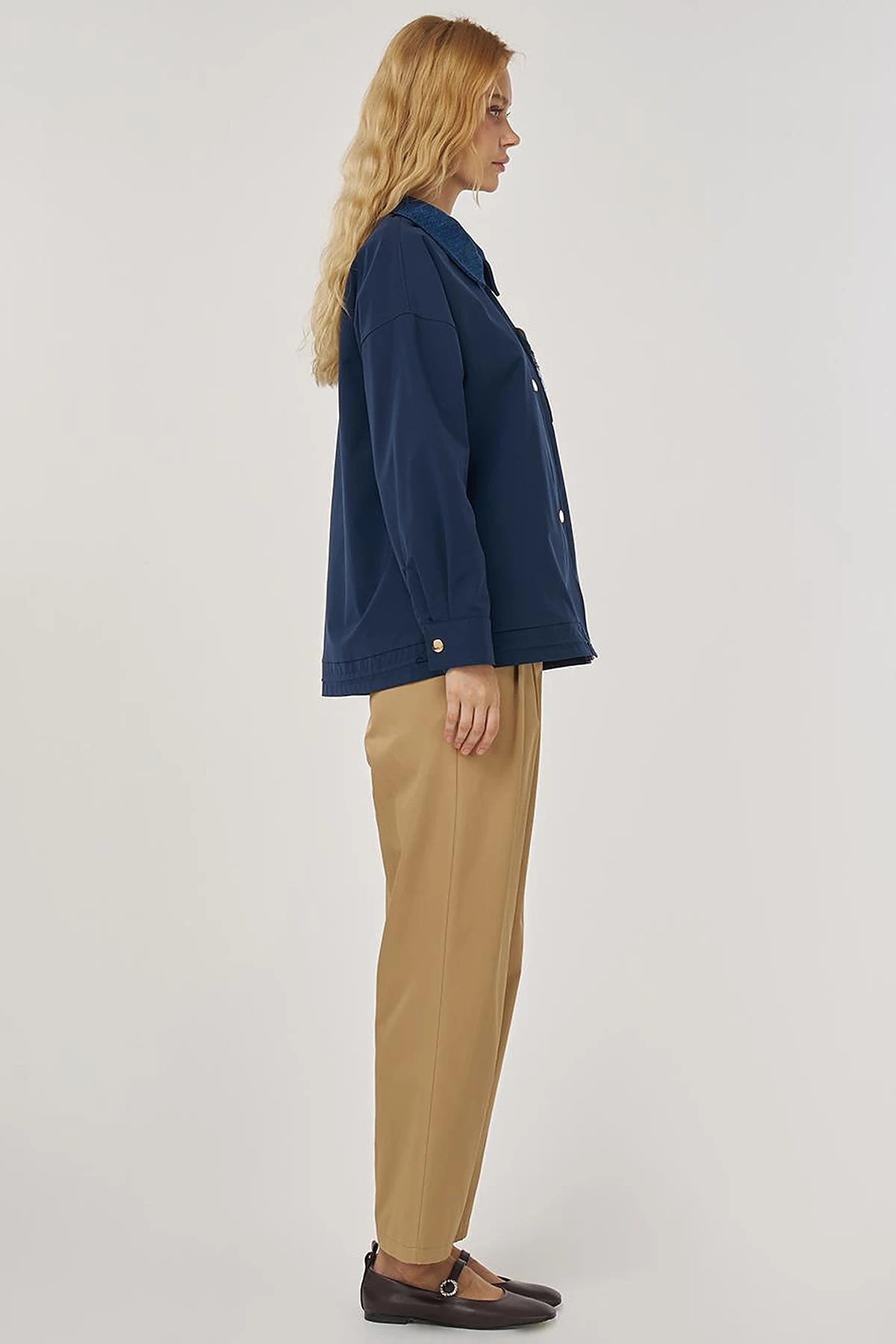 Embroidered Short Jacket – Dark Navy 