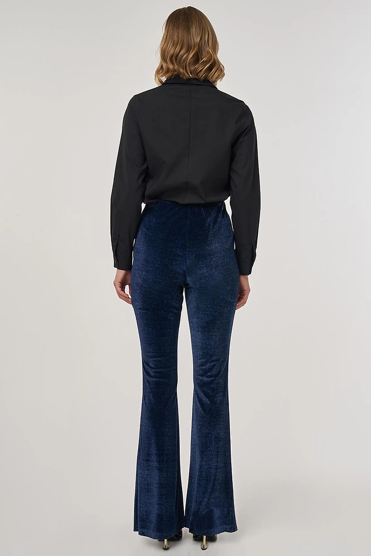 Flared Velvet Pants Navy