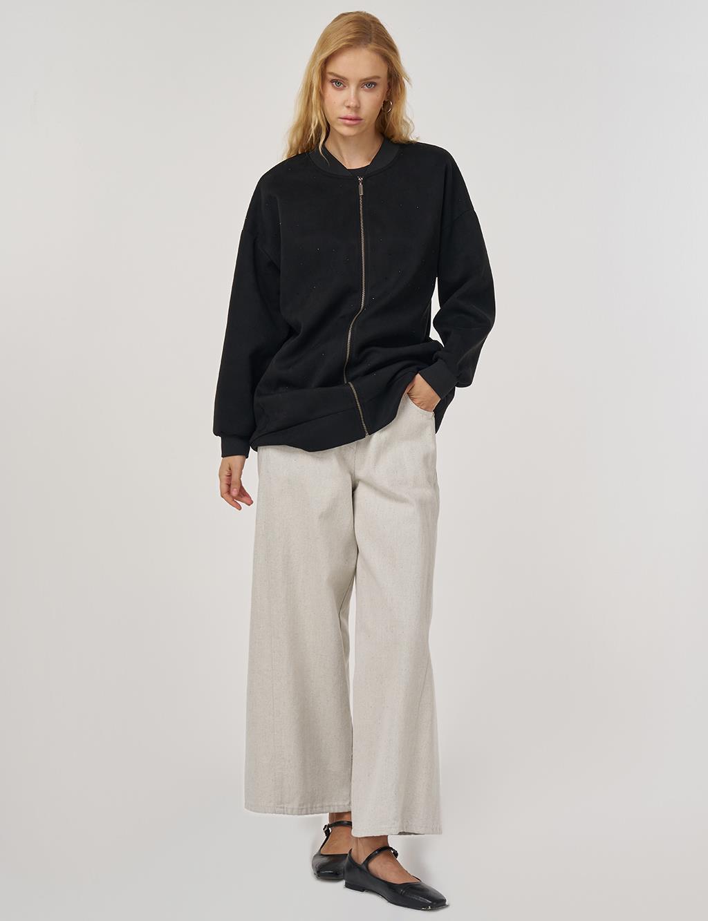 Hotfix Printed Suede Jacket in Black