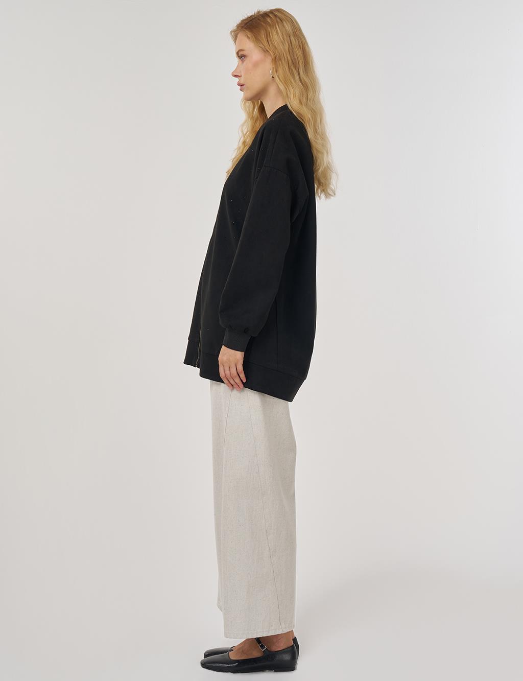 Hotfix Printed Suede Jacket in Black