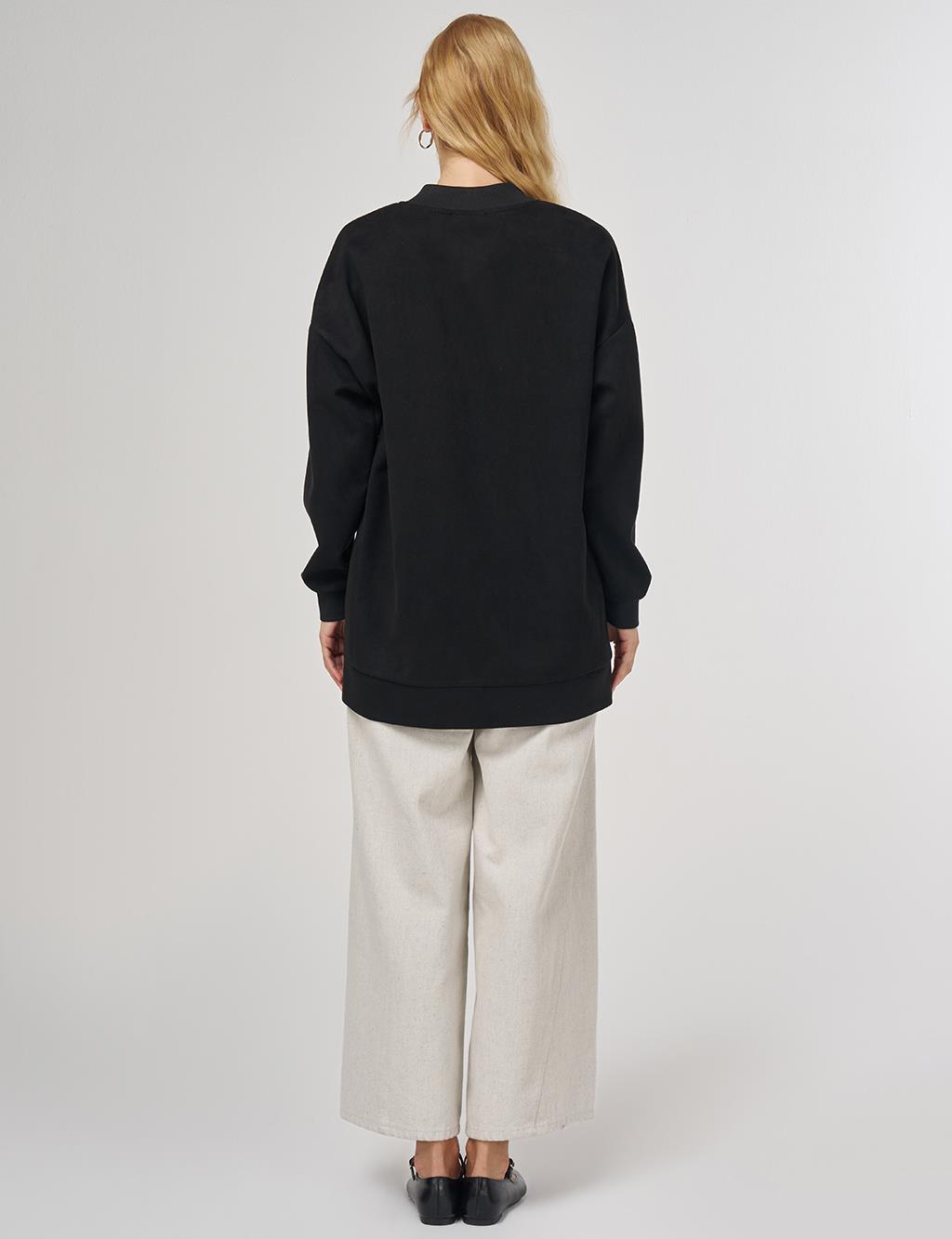 Hotfix Printed Suede Jacket in Black