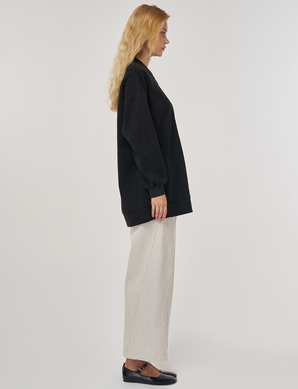 Hotfix Printed Suede Jacket in Black