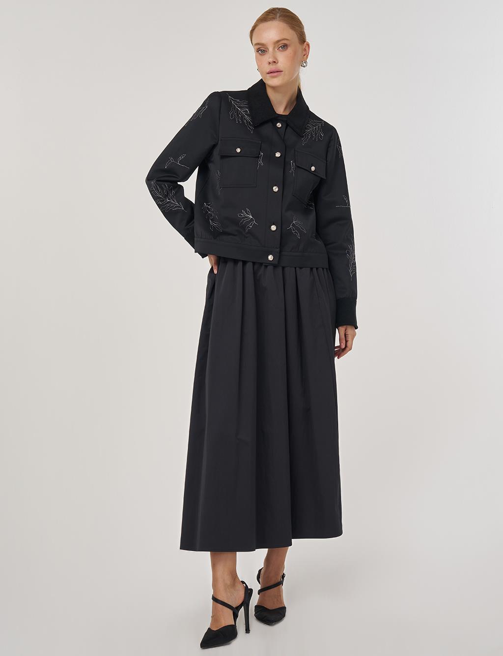 Embroidered Jacket in Black