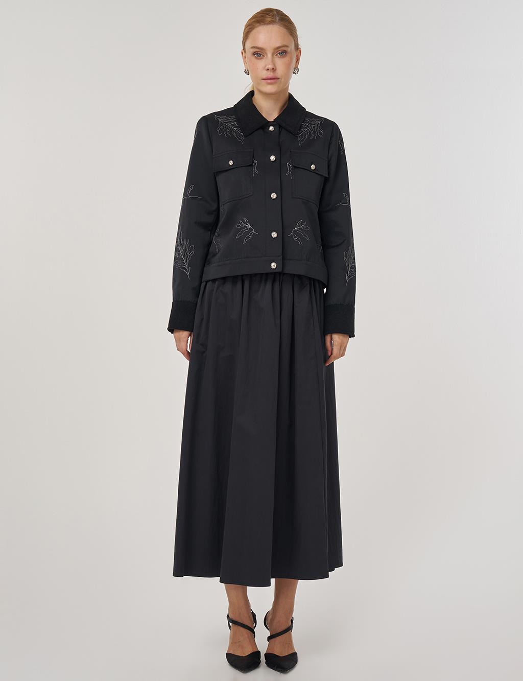 Embroidered Jacket in Black