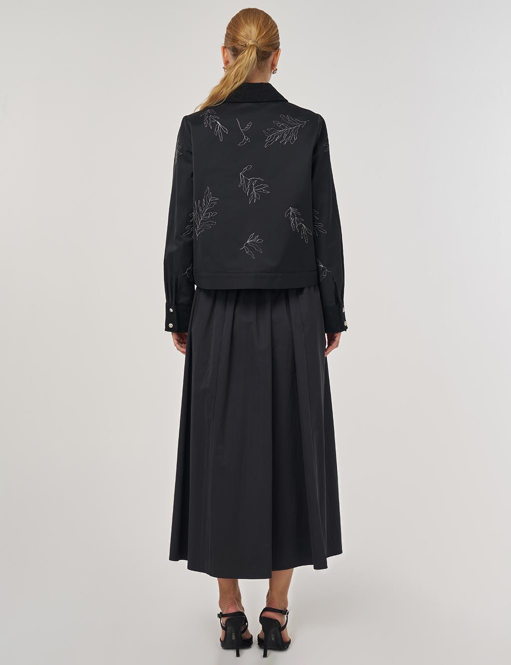 Embroidered Jacket in Black