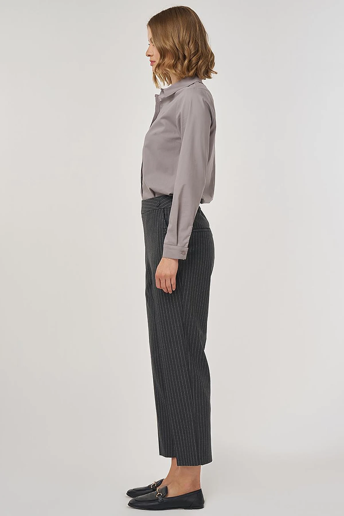 Striped Classic Trousers in Smoke