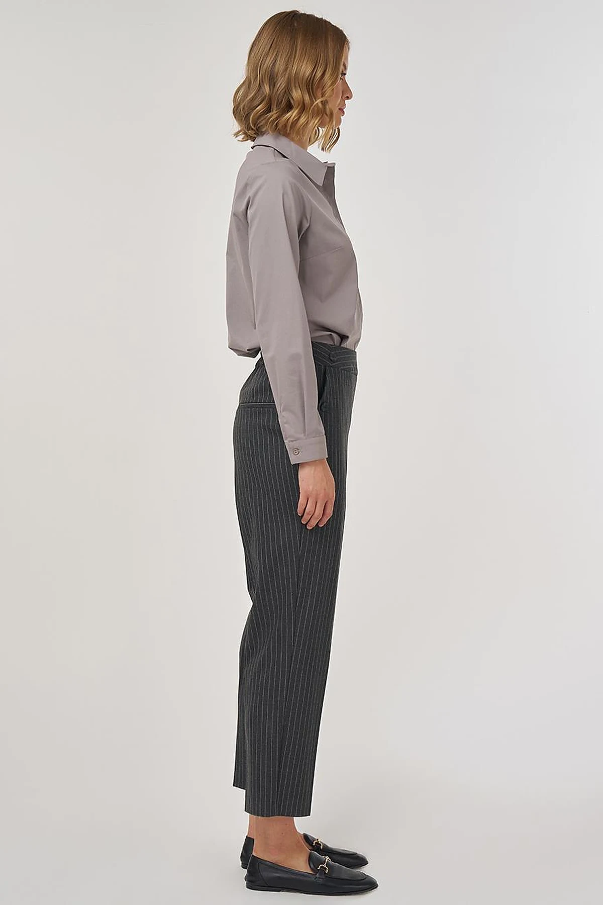 Striped Classic Trousers in Smoke