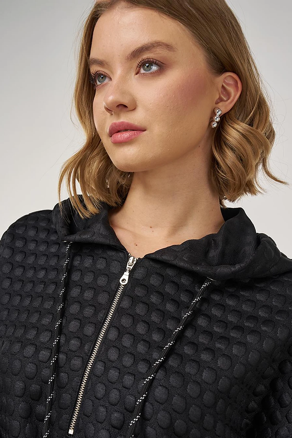 Textured Sweatshirt in Black