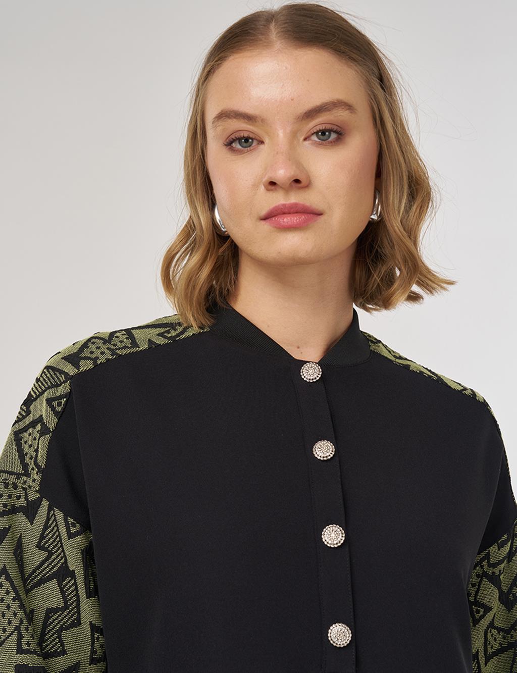 Kumaş Garnili Tunik Siyah 