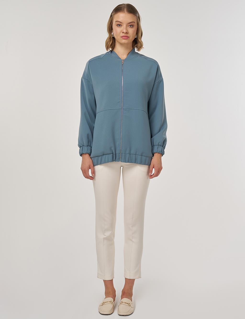 Kolej Yaka Ceket Sisli Mavi 