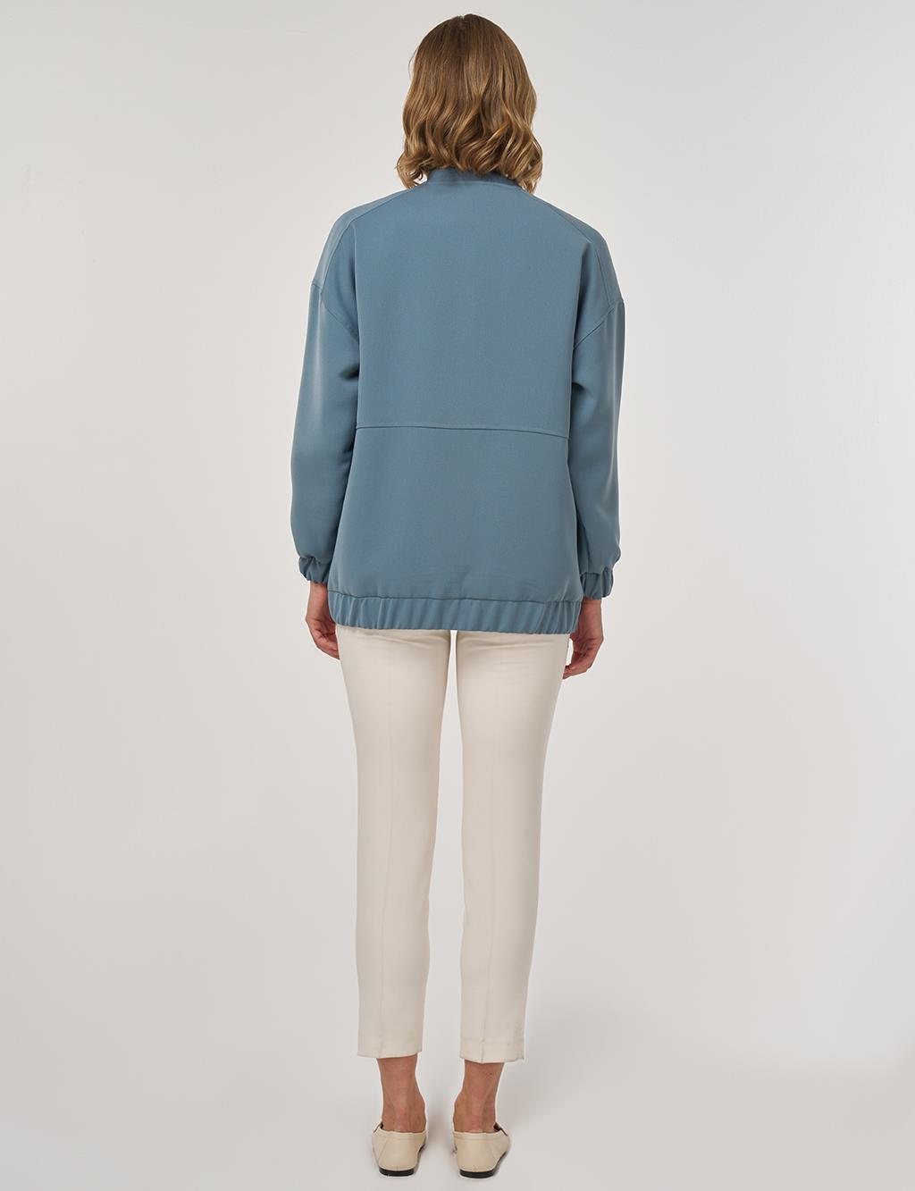 Kolej Yaka Ceket Sisli Mavi 