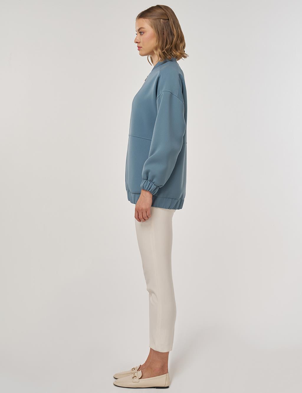 Kolej Yaka Ceket Sisli Mavi 